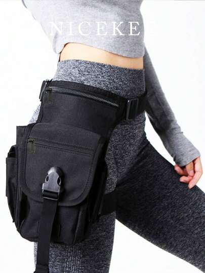 Den nya klassiska trendiga midje- och benväskan har en nischdesign, enkel, snygg och mångsidig, med bokstäver, bärbar och benväska med flera fickor, lämplig för utomhusresor, bergsklättring, camping och cykling.