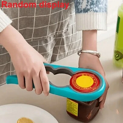 1入組多功能蓋子開啟工具,四合一扭蓋開罐裝置,省力蓋子打開器,廚房生活用品,瓶開啟器罐頭開啟器