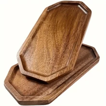 1 件相思木餐盘，矩形天然木质奶酪板，适合美食派对的开胃菜托盘