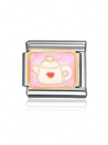 1pc 2025 Ngày lễ tình nhân thời trang hàng đầu Hoa nơ thỏ sao trái tim DIY Vòng tay cặp đôi bằng thép không gỉ đính hạt kiểu Ý quyến rũ, Thích hợp làm quà tặng ngày lễ, tiệc tùng, trang phục hàng ngày - Hồng - Xem 24