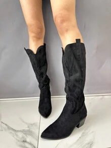 Women's Classic Western Boots - Black - View 2