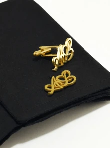 1 Paar personalisierte herzförmige Buchstaben Manschettenknöpfe für Männer und Frauen, modische elegante personalisierte Liebesbriefmanschettenknöpfe, personalisierte Namensplaketten Schmuck aus rostfreiem Stahl, Anzubehör, Urlaubsgeschenke, graviert, langanhaltend, rostfrei, farbig, süß, niedlich, witzig, Kawaii, Y2K, stilvoll, unisex, Lässig, personalisiert, einzigartig, individualisiert, ideale Geschenke für ihn, ideale Geschenke für sie, Freundin, Freund, Familie, Freunde, Kinder - Verschiedenfarbig - Übersicht 2