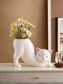 1 创意猫花瓶 办公室装饰摆件 少女心桌面收纳花瓶 女生教师节礼物 房间装饰 家居装饰 厨房装饰 婚礼装饰 餐桌装饰 中心装饰 办公室装饰 花园装饰 户外装饰礼物 生日毕业