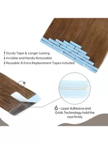 无缝接发胶带真人发直发接发皮纬粘合胶沙龙品质女士 20 件/30 克万圣节服装 - S6 - 查看 4