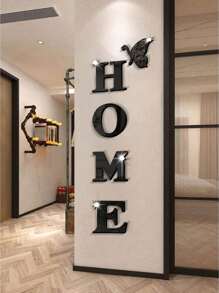5 bucăți autocolante de perete cu oglindă 3d acrilice slogan pentru acasă pentru decorarea ușii de intrare pentru hol și decor camera de desen
