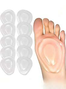 1 Pair Unisex Transparent Silicone Heel & Forefoot Cushion Pad For Comfy & Fashionable Shoe Insert