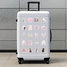 50 张女孩贴纸乙烯基美学贴纸适用于剪贴簿、日记、笔记本电脑、保险杠、滑板、水瓶、电脑、手机、卡通、安全帽、汽车贴纸和贴花 - 彩色 - 查看 7