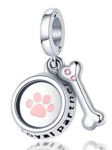 Silver Plated Charm Headphone Toothbrush Perfume Bear Cake Comb Cross Pink Series Chain Charm Pendant Ball Suitable For Bracelets DIY Women's Jewelry - Multicolor - View 15