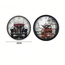 一個客廳鐘錶復古、創意、花卉、芭蕾舞掛鐘玻璃數字家用圓形石英鐘時計座鐘個性美式裝飾壁鐘石英鐘25CM30CM50CM多尺寸可選-搬家禮物