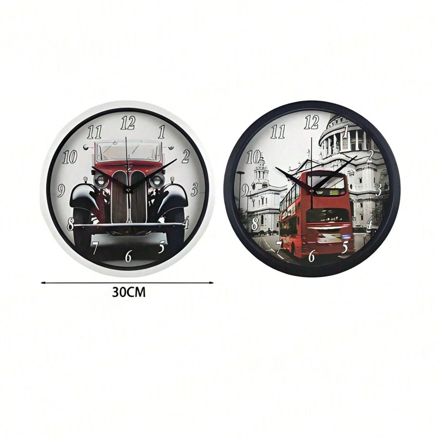 一個客廳鐘錶復古、創意、花卉、芭蕾舞掛鐘玻璃數字家用圓形石英鐘時計座鐘個性美式裝飾壁鐘石英鐘25CM30CM50CM多尺寸可選-搬家禮物