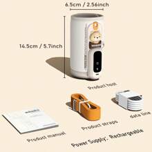 1pc Constant Temperature Milk Warmer, Bottle Warmer, Cup Warmer, Suitable For Home, Travel, Outdoor Camping, 38~50°C Temperature Adjustment, Easter Gift, Portable Universal Bottle Warmer, Large Capacity, Adjustable Base Height, Type C Charging, 20W Fast Heating, Comes With Shoulder Strap, Touch Screen