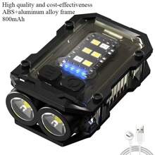 1pc Key Chain Flashlight With Type-C Charging, Outdoor High Brightness, Dual Light Source Strong Light Mini Flashlight