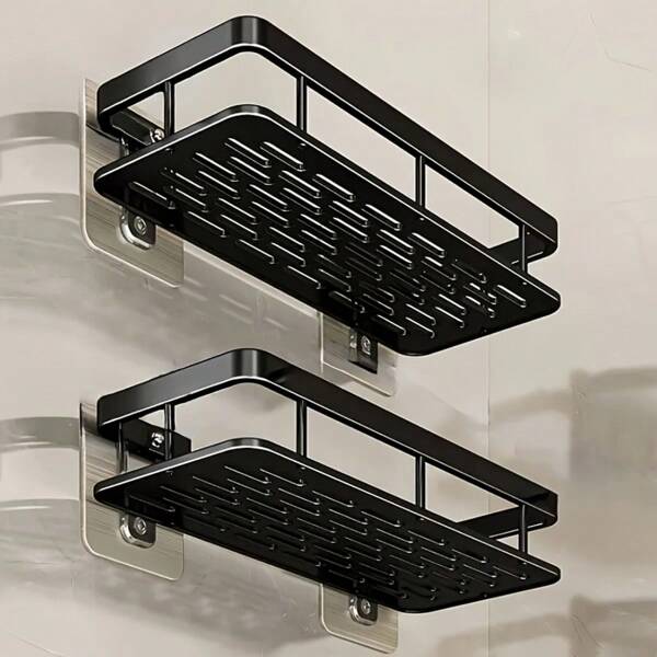 1 pieza/2 paquetes Cesta de ducha colgante portátil de esquina, estante de ducha para organizar y almacenar en el baño, accesorios de estantería de ducha para decoración del baño