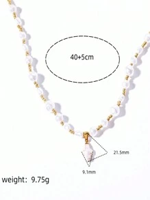 1Pc Pearl Cross Shell DIY Necklace Retro Baroque Style Necklace, Jewelry Gift To Friends - White - View 8
