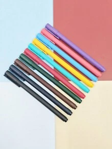 Set de 5 piezas/10 piezas de bolígrafos de colores neutros surtidos, bolígrafos de tinta multiusos minimalistas para estudiantes y oficina, con recambios de diferentes colores en cada caja