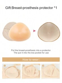 ANGDIE 1pc Silicone Triangle Breast Prosthesis, Artificial Silicone Breast Form Chest Pad, For Women General Post-Mastectomy Use - Khaki - View 9