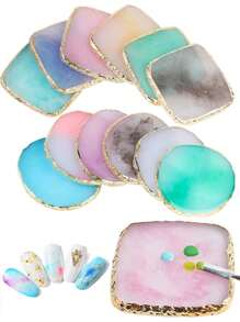 1 Bộ Bảng Pha Màu Sơn Móng Tay Hình Sao, Tròn, Vuông, Lá, Trái Tim, Táo, Sơn Gel UV, Giá Trưng Bày Móng Giả, Phụ Kiện Làm Móng, Dụng Cụ Làm Móng, Đồ Dùng Học Tập - Nhiều màu - Xem 7