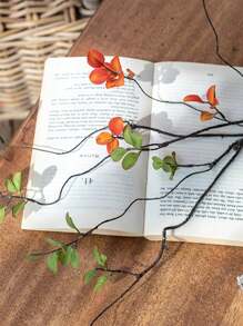 5PCS, 64CM Long, Artificial Maple Leaves, Artificial Plants, Faux Green Plant Leaves And Branches Decoration, Suitable For Minimalist Garden Home Style Arrangement, Bedroom, Living Room, Study, Office, Dining Table, Vase Decoration, Daily Scene Arrangement Home Decor Back To School Room Decor School Supplies