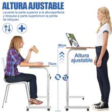 Ajustable Mesas Laterales Escritorio Mesa Auxiliar Mesa Para Jardín Soporte Para Laptop Pupitres Mesa Para Laptop Con Ruedas Y De Altura Ajustable - Granate - Ver 2