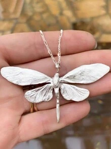 1pc Fashionable Metal Golden Angel Wings Pendant Necklace, For Women, Suitable For Party And Daily Wear - 金黃色 - 查看 9
