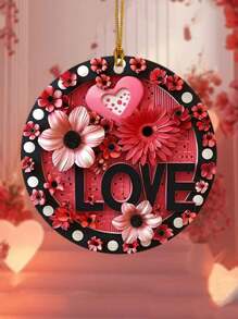 1 件 LOVE 情人节 2D 亚克力装饰，理想的情人节礼物，婚礼派对装饰，婚礼季节家居窗饰，情侣周年纪念礼物，多用途悬挂装饰，订婚派对装饰礼物生日毕业 - 彩色 - 查看 4