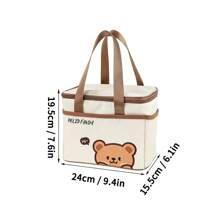 1pc Portable Large Capacity Capybara Insulated Lunch Bag, Cute Cartoon Pattern Thermal Lunch Box Bag, Waterproof & Dustproof Food Container Storage Bag, Reusable Cooler Bag, Picnic Bag, Suitable For Student And Adult Use In Home, School, Dorm, Office, Outdoor Camping, Picnic, Travel, Back To School