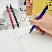 6pcs Push-Button Triangular Medium-Point Ballpoint Pen Set, Black/Blue/Red, Neutral Pens, Learning & Office Supplies, 0.5mm Ballpoint, Student, School, Office Stationery (6pcs Pens + 20pcs Extra Smooth Refills)