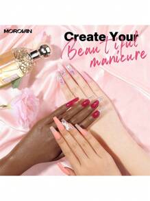Morovan Acrylic Nail Kit With Everything - For Beginners Acrylic Nail Supplies Gel Nail Polish Kit With U V Light, Nails Kit Acrylic Set Glitter Acrylic Powder Nail Extension Kit Nail Art Starter Nail Supplies Gift - 白色 - 查看 10