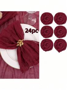 6/12/18/24/30pcs Set Balinese Sheer Coffee Color Napkins, 19.7 X 19.7 Inch Square Romantic Boho Style Transparent Napkins For Gift, Decoration, Vintage Bridal Shower, Birthday Party, Holiday Table Centerpiece (Multi-Color Options)