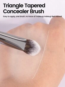 MAANGE 1pc Triangle Brush, Protable Smudge Cosmetic Brush Makeup Brush With Foundation Brush Blush Brush Loose Powder Brush Contour Brush Highlighter Brush Makeup Tools Gift For Women & Girl Travel Makeup Brush ﻿ - 黑色 - 查看 6