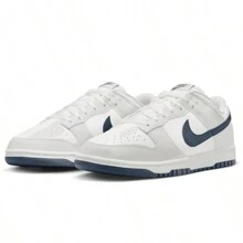 Nike Dunk Low Retro White Midnight Navy DV0831-111 Men's Fashion Sneaker New - trắng - Xem 2