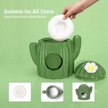 Hamster Hideout Ceramic - Cactus Shape Hamster House And Habitats Cool Bed Ideal For Summer Dwarf Hamster Gerbil Mice Golden Bear (Green-Large)