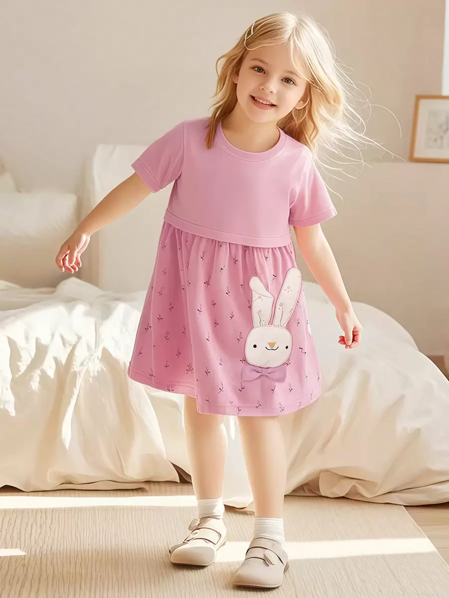 Sweet Young Girls Dress With Cute Doll Decoration And Bow Design, Suitable For Daily Wear And Gift, Summer