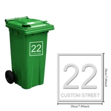 Pack Of 2 White Bin Sticker Numbers Waterproof Self Adhesive Bin Numbers For Wheelie Bins Large Numbers, Graphic Print - Multicolor - View 9