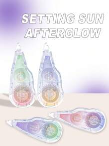 Set de 3 cintas correctoras transparentes de degradado, 90 metros en total, con diseño de corazones lindos para chicas, muy atractivas, de gran capacidad y de aplicación suave, ideales para uso estudiantil (30 metros por cinta)