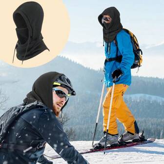 1pc Winter Balaclava - 100% Polyester Windproof, Warm And Fashionable Head And Neck Cover, Suitable For Outdoor Activities, Skiing, Motorcycle Riding - Thick, Comfortable, Fabric Material