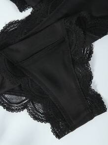 10 pièces, String fin noir en dentelle pour femmes, string en dentelle romantique à nœud, sexy et pour jeunes filles. Ensembles de strings confortables, doux et respirants