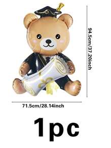 1/3 件毕业派对庆典装饰铝箔泰迪熊气球毕业典礼场地装饰 - 彩色 - 查看 6