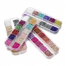 48Grams/Box 12 Colors Crushed Glass Stones Resin Filling Asymmetric Broken Stone For DIY Epoxy Resin Mold Crafts Nail Art Decor