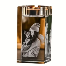 1pc Personalized Photo 3d Crystal Ball , Customized 3d Holographic Photo Etched Inside The Crystal, With Your Own Photo