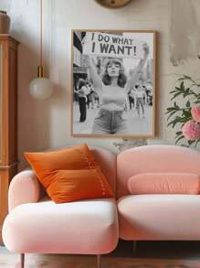 1PC I Do What I Want Wall Art, Vintage Woman Protest Canvas Wall Art , Black And White Print, Girl Power Art, Print, Retro Wall Decor,For Dorm,Apartment,Bedroom,Living Room,Modern Home Decoration Unframed