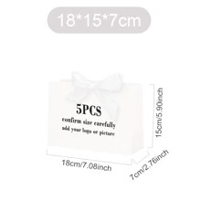 5 件装统一尺寸定制徽标纸质礼品袋适用于小型企业珠宝服装购物包个性化徽标图片礼品包婚礼礼品情人节伴娘礼品袋 - 彩色 - 查看 15