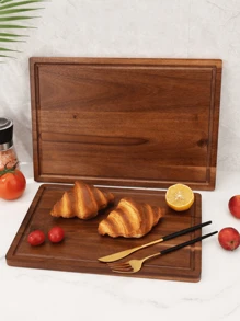 1pc相思木砧板背凹菜板家用户外实木切菜板果蔬肉类厨房切菜板面包甜品切菜板
