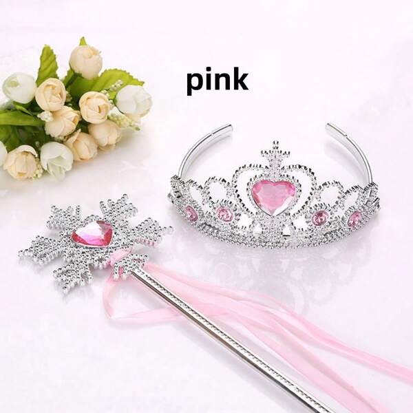 1 Set Crown And Wand Accessory, Ice Queen Costume Decoration, Suitable For Holiday Party And Performance