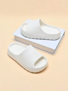 Sandalias tipo diapositiva suaves y antideslizantes de suela ligera y espumosa para niños, de secado rápido con correa simple, sandalias casuales para la playa para niños y niñas