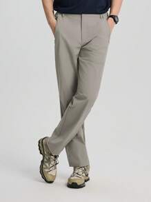 TECTOP 男士户外徒步裤春夏季弹力腰部透气快干面料两个拉链口袋 - 棕色 - 查看 5