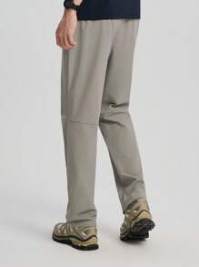 TECTOP 男士户外徒步裤春夏季弹力腰部透气快干面料两个拉链口袋 - 棕色 - 查看 2