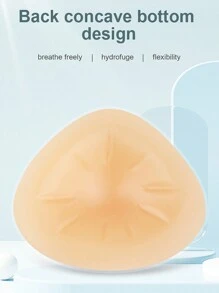ANGDIE 1pc Silicone Triangle Breast Prosthesis, Artificial Silicone Breast Form Chest Pad, For Women General Post-Mastectomy Use - Khaki - View 3