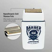 LARGNER LARGNER Set de 3 piezas para hombre: Recortadora y maquinilla de afeitar profesional dorada - Kit de corte de pelo recargable por USB con pantalla LCD, que incluye maquinilla eléctrica, recortadora de cuchilla en T, 8 peines guía, 3 cables USB, 1 cepillo de limpieza y peine - Regalo ideal