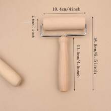 1pc Wooden Rolling Pin - Apricot - View 3